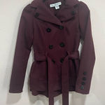 Celebrity Pink Maroon Double Breasted Lapel Collar Overcoat Photo 0