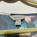 Belle & Sky Blouse Top Women 2XL Blue Floral Boat Neck Cold Shoulder Long Sleeve Size 2X Photo 1