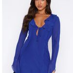 White Fox Boutique White Fox Falling to Pieces Azure Long Sleeve Blue Dress Womens Medium Photo 13