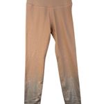 Beyond Yoga Size Medium Beige Pink Athletic Leggings Silver Metallic Print Photo 0