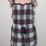 Aerie  NWT romper sleepwear flannel plaid pockets woman size MEDIUM Photo 0