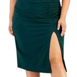 Emerald Sundae NEW Draped Slit Hem Midi Dress Hunter Green Plus Size 16 Stretch Photo 0