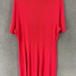 Lane Bryant  womens midi dress 26/28 pink ribbed knit v neck stretch short sleeve Photo 1