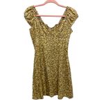 ZARA  Yellow Ditsy Floral Smocked Mini Dress Size XS‎ Photo 2