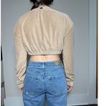 Beach Riot  Tan Terry Cropped Longsleeve Sweatshirt Size Medium Photo 3