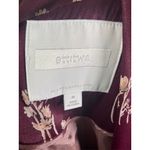 Ett:Twa by Anthropologie Burgundy Floral Satin Open Front Blazer Jacket Womens M Purple Size M Photo 9
