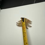 Vintage Lisner Textured Gold Tone Brooch Pin Signed Photo 2