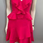 Hot Pink Ruffle Fit N’ Flare Dress Small Photo 0