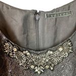 Velvet by Graham & Spencer Gray Lace Beaded Embellished Dress Size Small Photo 4