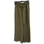 Mango Bow Culottes Ankle Pants Khaki Green XS Photo 5