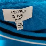 Crown & Ivy  Cerulean Blue Piping Trim Cardigan Size SP Photo 4