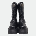 Women's Punk Gothic Goth Chunky Platform Black Combat Moto Boots Size 41 Photo 10