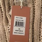 Open Knit Oatmeal Combo Collared V Neck Pullover Sweater Tan Size XS Photo 2