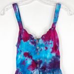 Forever 21  Small Dress Summer Storm Handmade Tie Dye Blue Purple Pink Mini‎ 1306 Photo 2