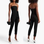 Anthropologie NEW Black Halo Harbor Strapless Jumpsuit Side Bow Cropped Ankle Length Black 0 Photo 6