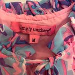 Simply Southern Simply‎ Southern Tropical Leaf Mini Ruffled Tierd Dress Size M Photo 2
