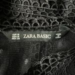 ZARA Floral Lace Pleated Blouse Black Size Medium Photo 7