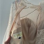 LARA Long Cape Beaded Gown in Champagne/Ivory 6 Tan Photo 10