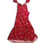 Urban Outfitters  Siren Red Floral Midi Dress XS Photo 3