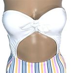 Xhilaration Womens Monokini Swimsuit One Piece Retro Striped Strapless Cutout XS Photo 7