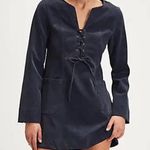 Free People #35 NWT  Bradley Faux Suede Mini Dress in Deeper Iris Photo 4