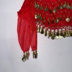 Belly Dancing Coin Skirt Wrap skirt fairy Boho Rave Red Photo 2