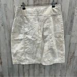 Royal Robbins Tan Floral Knee Length Skirt Buttons Organic Cotton Blend Photo 4