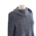 eight eight eight  Cowl Neck Sweater Womens Sz Medium Grey Black Chevron Boho Photo 1