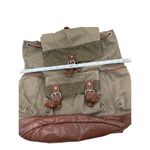 Cape Juby Womens Green Denim & Faux Leather Backpack 14x16 SKU 7057 Photo 5