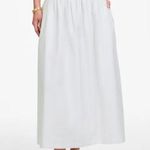Madewell White Smocked-Waist Poplin Midi Skirt Size Large Photo 1