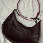 Coach East/West Purple Brown Harley Hobo Pebble Leather Python Embossed Bag Photo 3