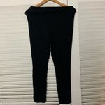 Hue  SM Black cotton stretch zipper ankle leggings Photo 3