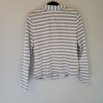 Caslon  Gray and Cream Striped Sweatshirt Blazer Photo 3