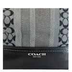 Coach Legacy Stripe Duffle Shoulder Bag Black Gray Signature Canvas Leather Trim Photo 3