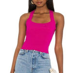 NBD NEW  Tia Tie Back Top in Fuchsia Sz S Pink Photo 0