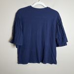 Current Air  Blue Flared Sleeve Contrast Stcig Navy Preppy L 100 Cotton Staple M Photo 5