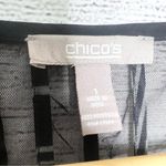 Chico's Black & White Sheer Ribbon Trim Blazer Jacket Size Medium Classy Dressy Photo 6