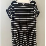 Tommy Bahama  Sombra Dress Size XL Black White Stripe Nautical Beach Tie Waist Photo 0