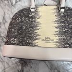 Coach  MINI SIERRA EMBOSSED LEATHER SATCHEL grey cream purse handbag Photo 1