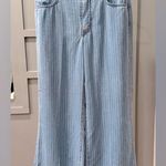 NYDJ Brigitte Stripe High Waist Wide Leg Capri Jeans. Light Marine Size 0 Photo 3
