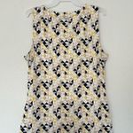 White House | Black Market  Geometric Print Split V-Neck Sleeveless Blouse Photo 2