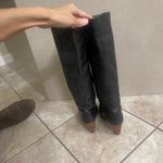 Frye Vintage black Leather Pull On Tall Heeled Boot Sz 6M C3666cuff or tall Photo 4