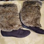 Vintage 90s Report Faux Fur Lined Brown Boots sz 8 Photo 0