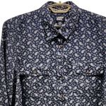 Lands' End  Paisley Button Up Shirt Blue 2X Photo 3