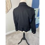INC Black Silver Embellished Beaded Collar Zipper Jacket Blazer XL Photo 1