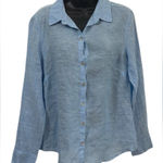 Joie  Women’s Linens Top Blue Button Down Long Sleeve Size M Photo 0