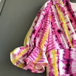 SheIn Tie Dye Plung Neck Puff Sleeve Maxi Dress Photo 12