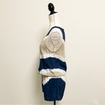 Joie  Silk Tie Dye Sleeveless Scoop Neck Isidora Romper XS Ivory Beige Navy FLAWS Photo 5