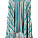 NORDSTROM Stem women's size small hi low skirt aqua plummage striped super soft Tan Photo 7