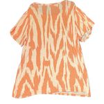 LuLaRoe  Olive Shirt Womens Size Large Orange/Peach Abstract‎ Design Tulip Sleeve Photo 2